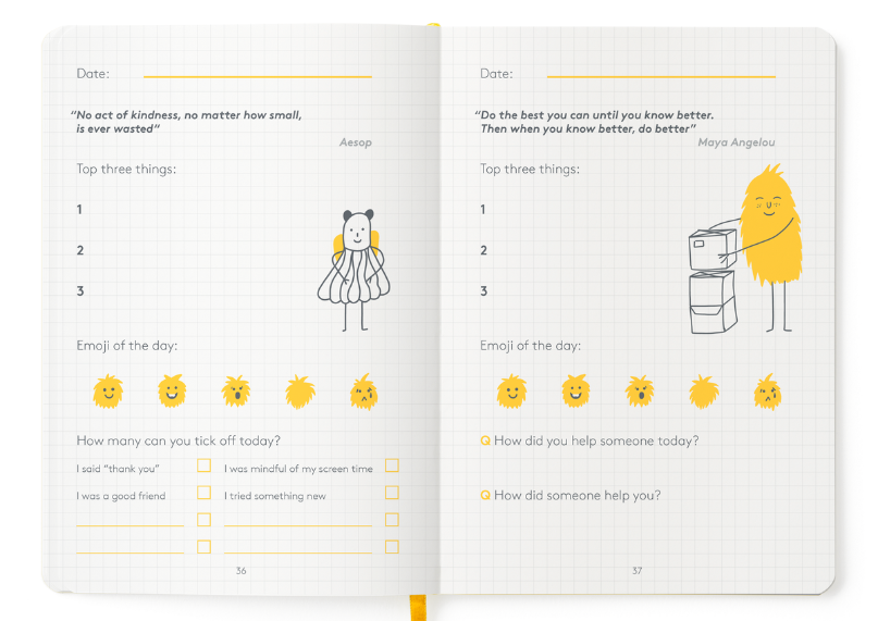 The HappySelf Kids' Daily Journal For Boys and Girls Aged 6 to 12
